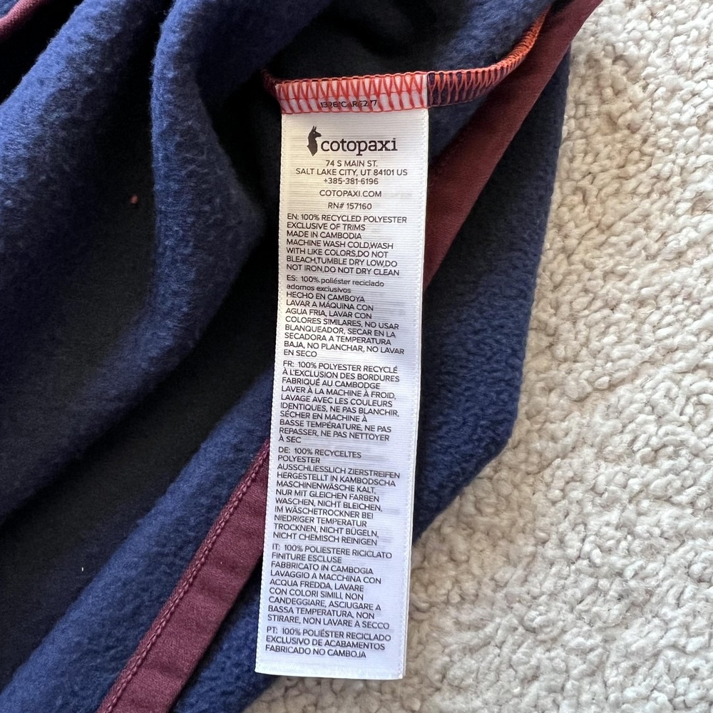 Cotopaxi Amado 1/2 Zip Fleece Pullover Womens M Orange Colorblock Lightweight - Picture 8 of 12